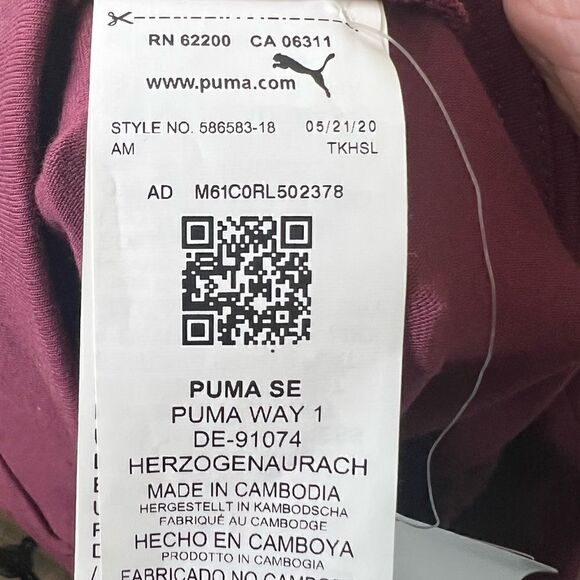 Puma Burgundy High Waist Modern Basics Sporty Leggings Size Medium - Picture 10 of 11